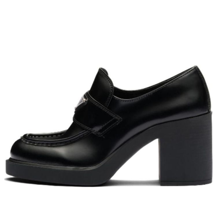 (WMNS) PRADA Chocolate Brushed Leather Loafers 'Black' 1D246M_055_F0002_F_085