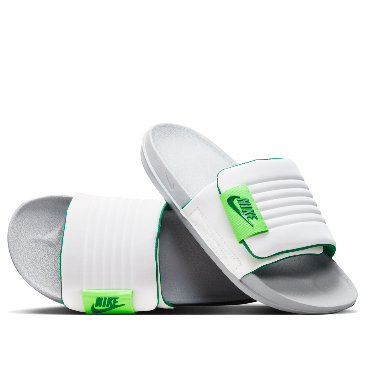 Nike Offcourt Slides 'Wolf Grey White Green Strike' DQ9624-007