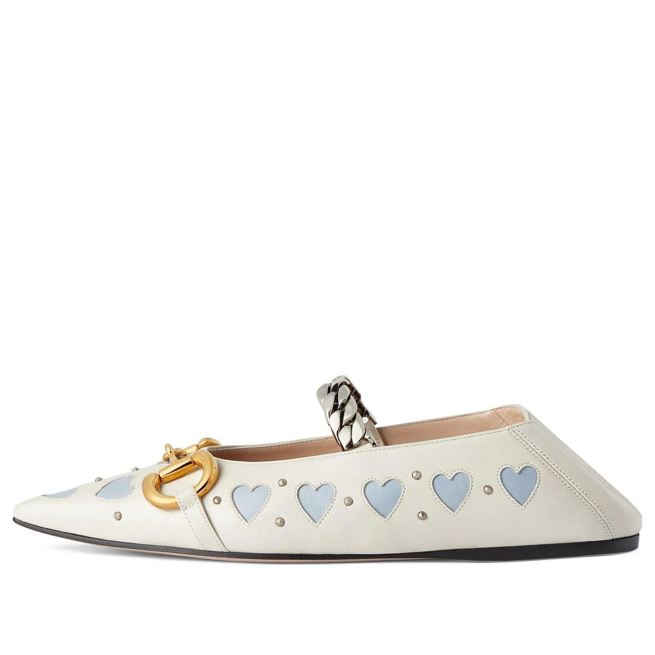 (WMNS) Gucci Lovelight flat with Horsebit 'White Blue' 713868-BKO60-9042