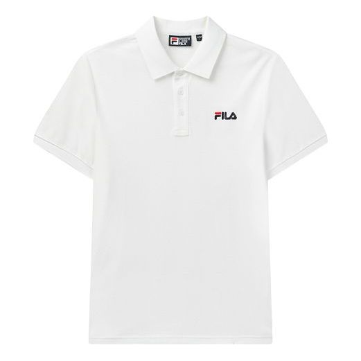 FILA Logo Bee Embroidered Short Sleeve polo White F11M028126F-WT