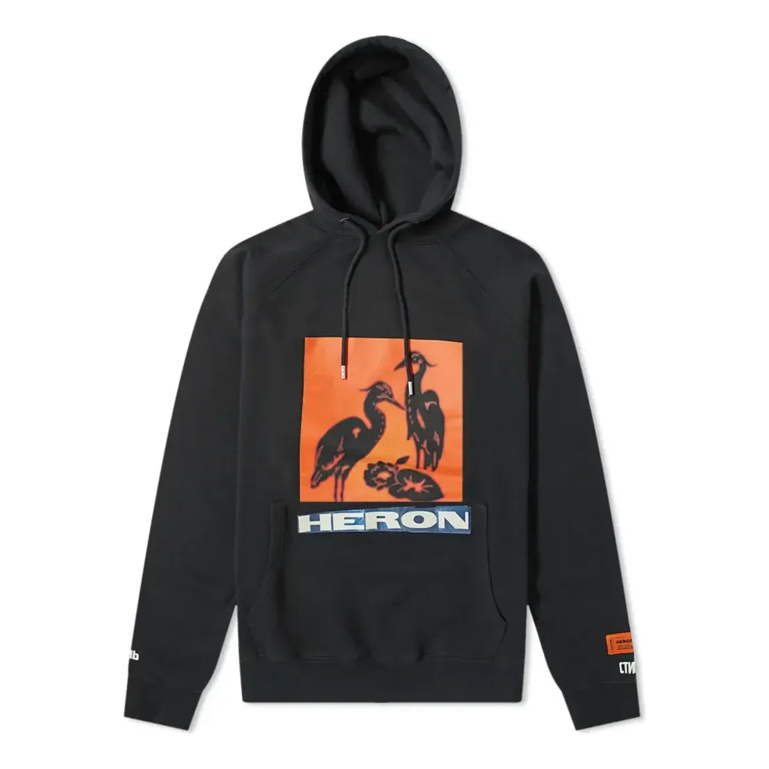 HERON PRESTON Heron Pop Over Hoodie 'Black Orange' HMBB001F198080030488