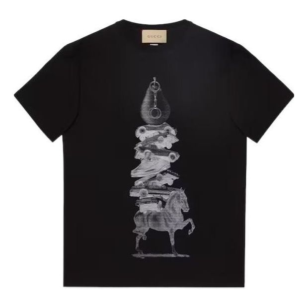 Gucci Cotton Jersey Printed T-shirt 'Black' 771758-XJGIC-1152