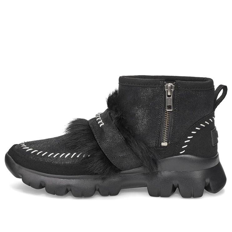 (WMNS) UGG Fluff Punk Ankle Boot 'Black' 1107309-BLK