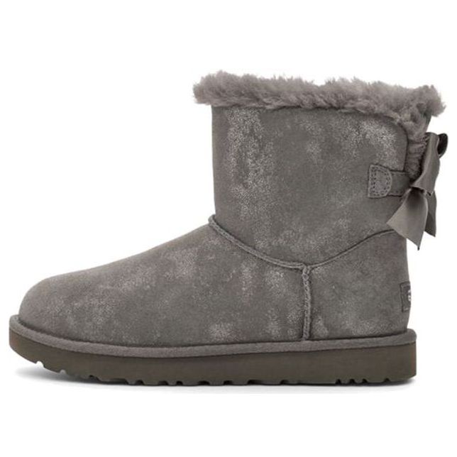 (WMNS) UGG Mini Bailey Bow Glimmer Charcoal 1125795-CHRC