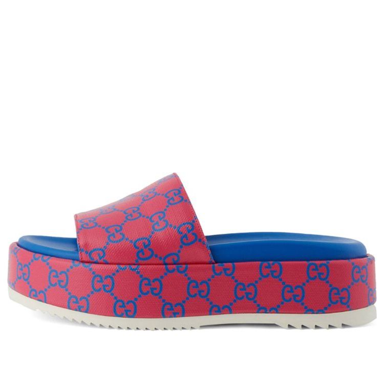 (WMNS) Gucci Platform Slide Sandal 'Jumbo GG -Fuchsia Blue' 734913-FABJF-5614