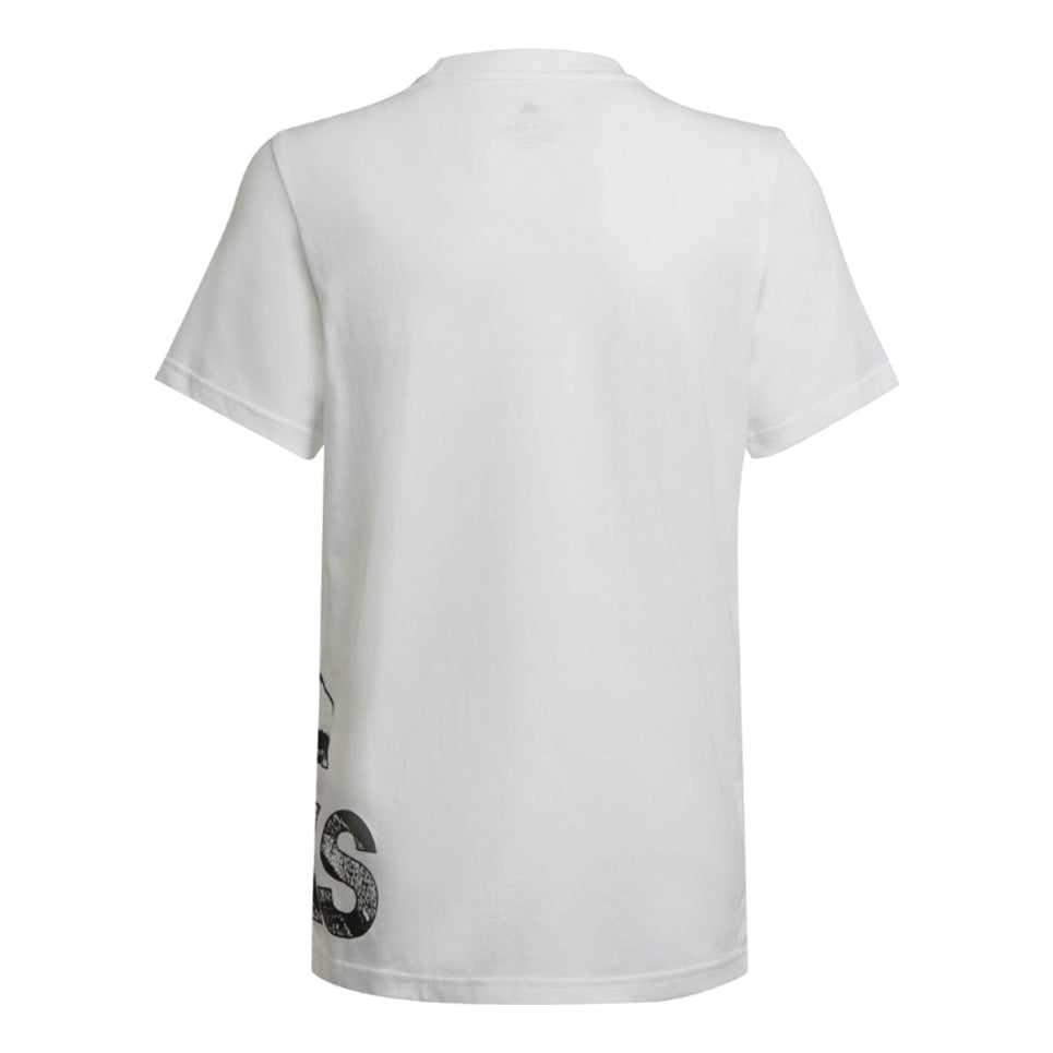 (GS) adidas Logo T-Shirt Asia Sizing 'White Black' HD9522