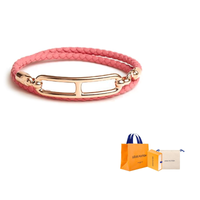 HERMES Calfskin Bracelets Women's Pink