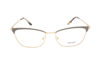 PRADA Metal Irregular Shape Eyeglass Frames Women's Gold