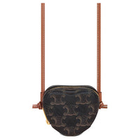 CELINE Canvas Shoulder Bag Crossbody Bag Extra Small Women's Tan
