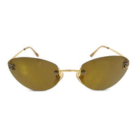 CHANEL Acrylic Cat Eye Sunglasses Women's Gold