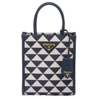 PRADA Symbole Fabric Shoulder Bag Crossbody Bag Handbag Mini Women's Blue & White