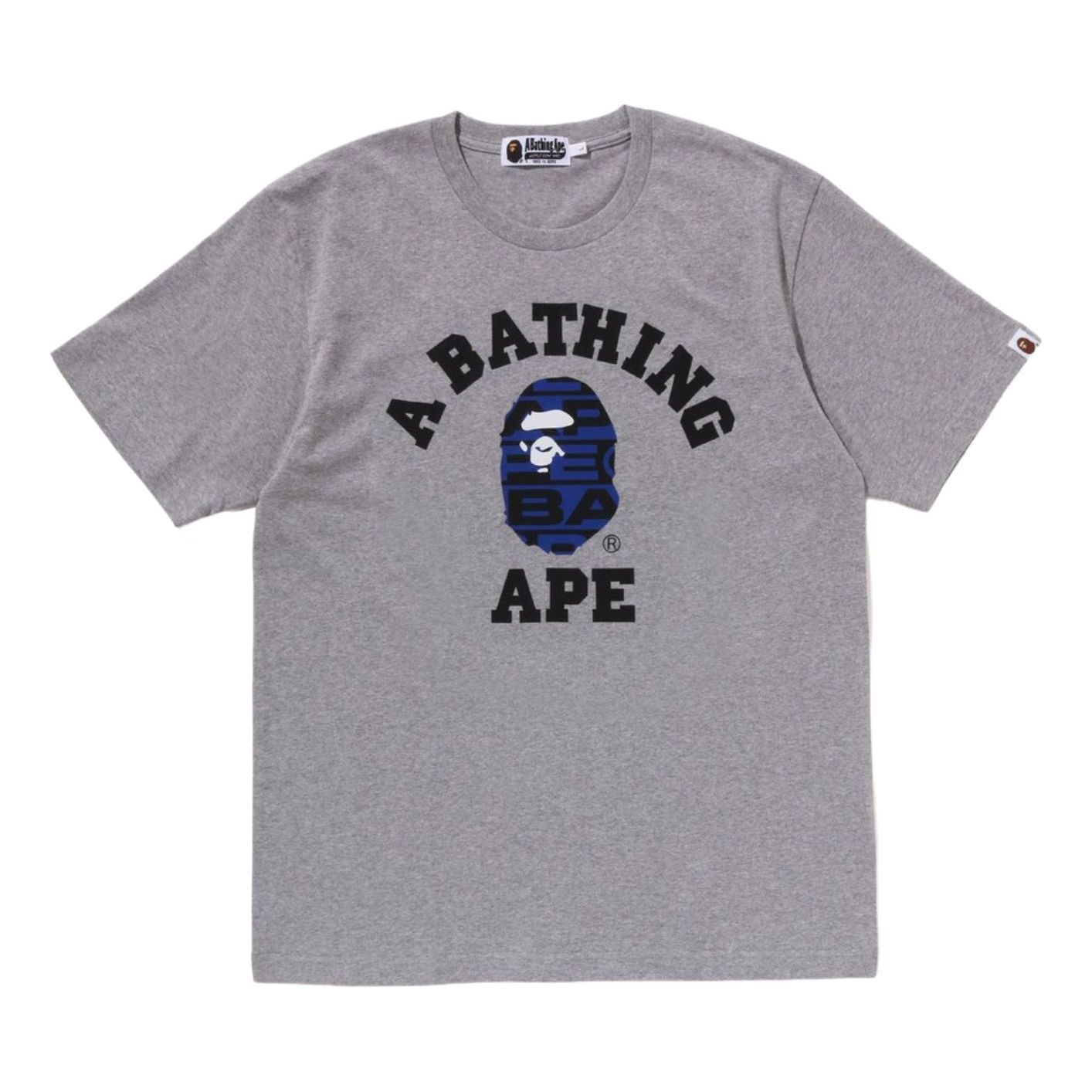A Bathing Ape Lux Sport Pattern College T-Shirt 'Grey' 1J20-109-022-GRY