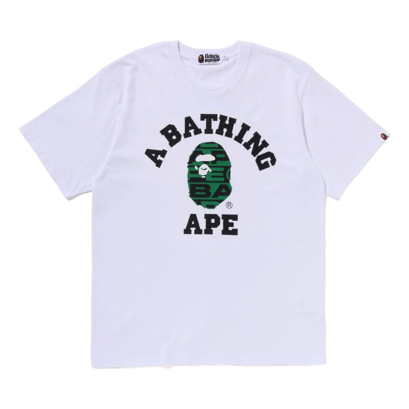 A Bathing Ape Lux Sport Pattern College T-Shirt 'White' 1J20-109-022-WHT