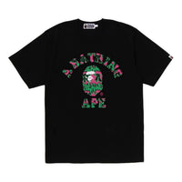 A Bathing Ape Graffiti Pattern College T-Shirt 'Black' 1J20-109-024-BLK