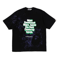A Bathing Ape Spray Print Slogan Relaxed Fit T-Shirt 'Black' 1K80-109-313-BLK
