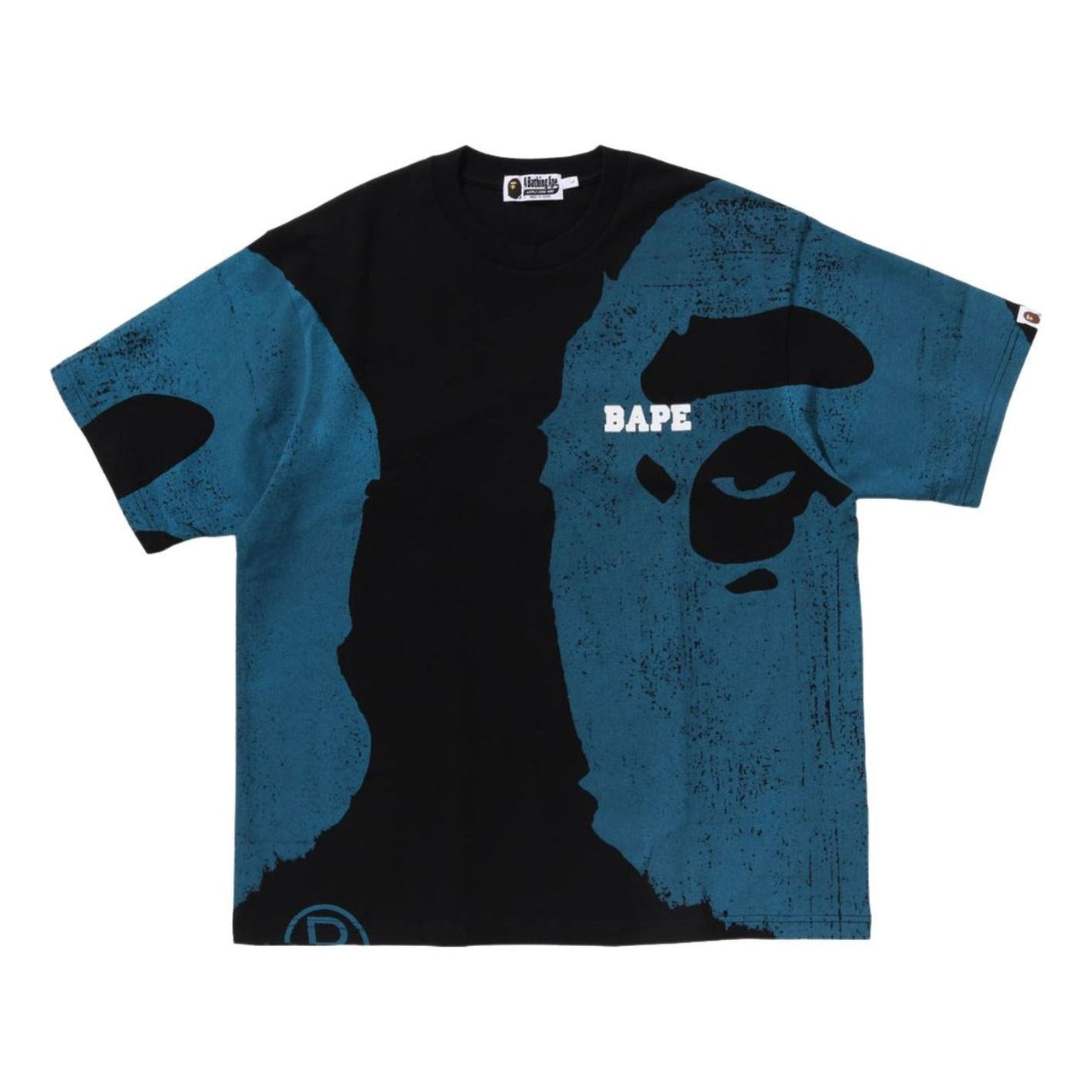A Bathing Ape Water Print College Relaxed Fit T-Shirt 'Black' 1L30-109-339-BLK