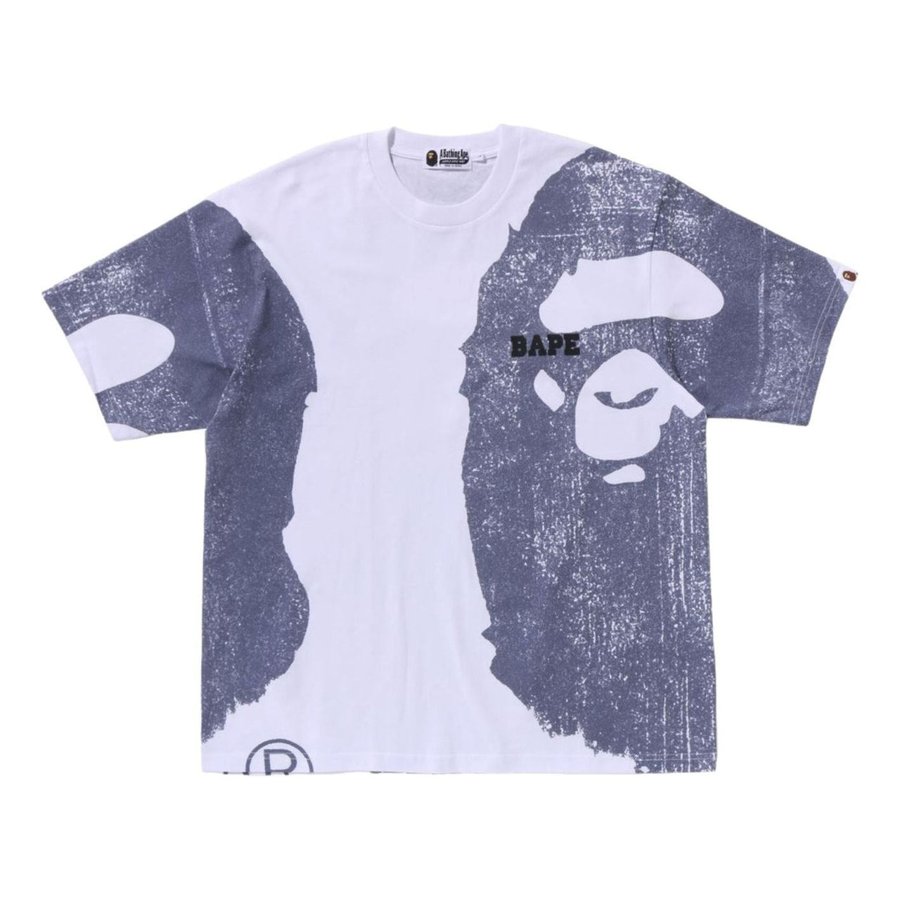 A Bathing Ape Water Print College Relaxed Fit T-Shirt 'White' 1L30-109-339-WHT