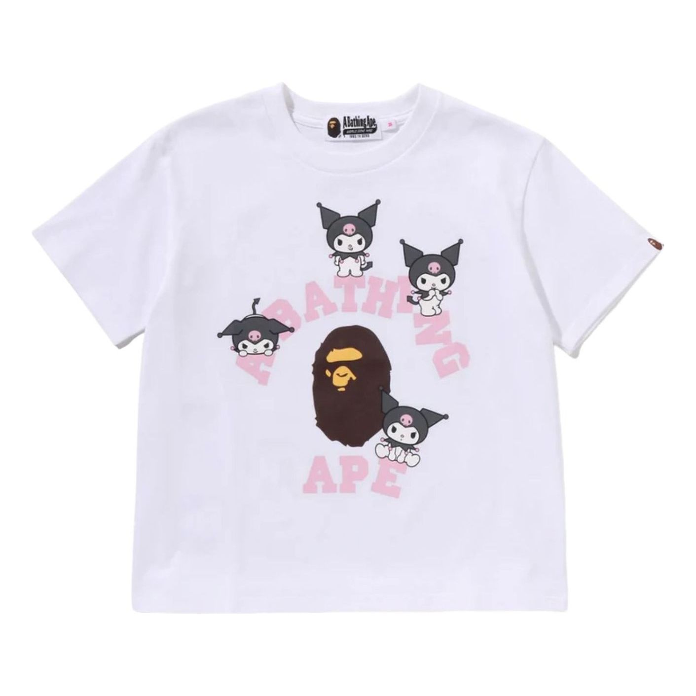 (WMNS) A BATHING APE x Kuromi College Mini T-Shirt 'White' 1M23-209-903-WHT