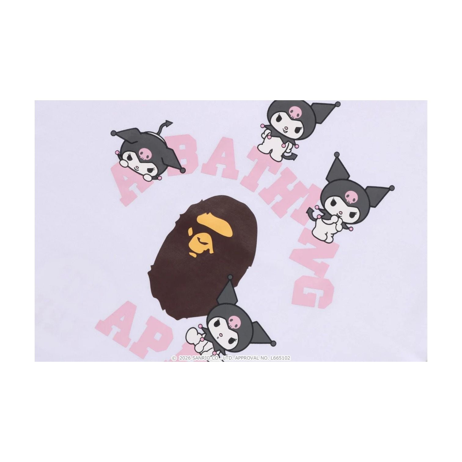 (WMNS) A BATHING APE x Kuromi College Mini T-Shirt 'White' 1M23-209-903-WHT