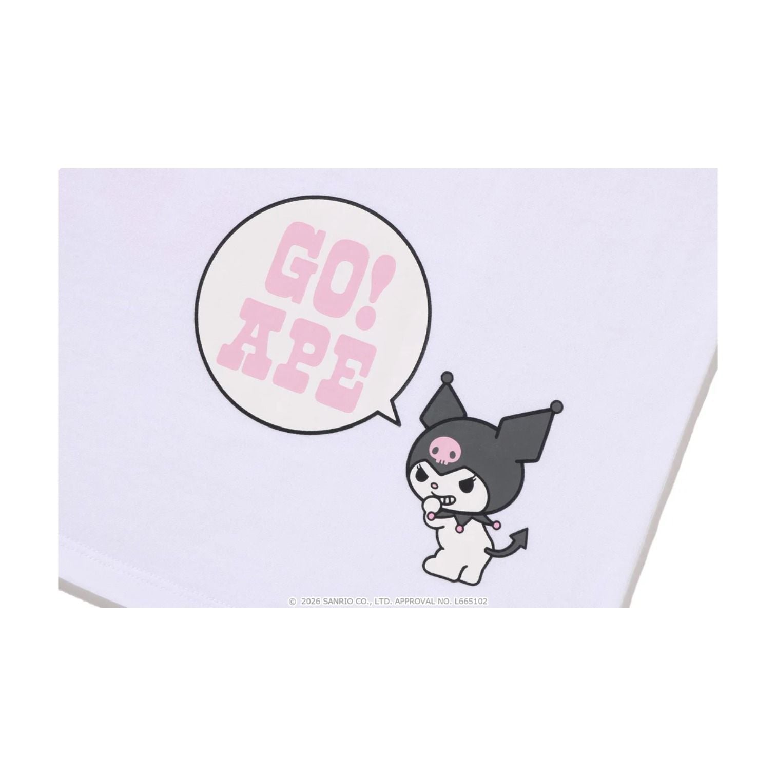 (WMNS) A BATHING APE x Kuromi College Mini T-Shirt 'White' 1M23-209-903-WHT