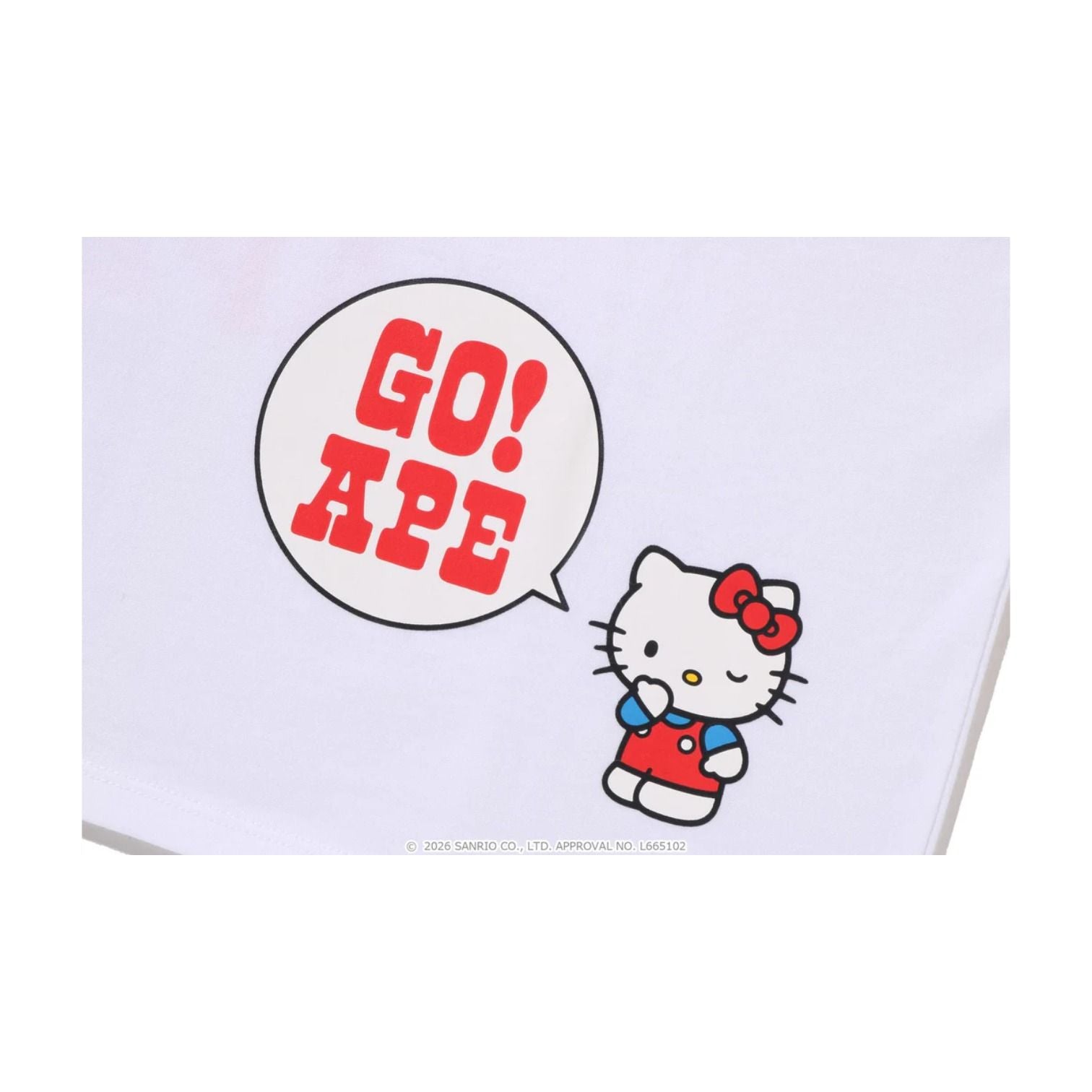 (WMNS) A BATHING APE x HELLO KITTY College Mini T-Shirt 'White' 1M23-209-904-WHT
