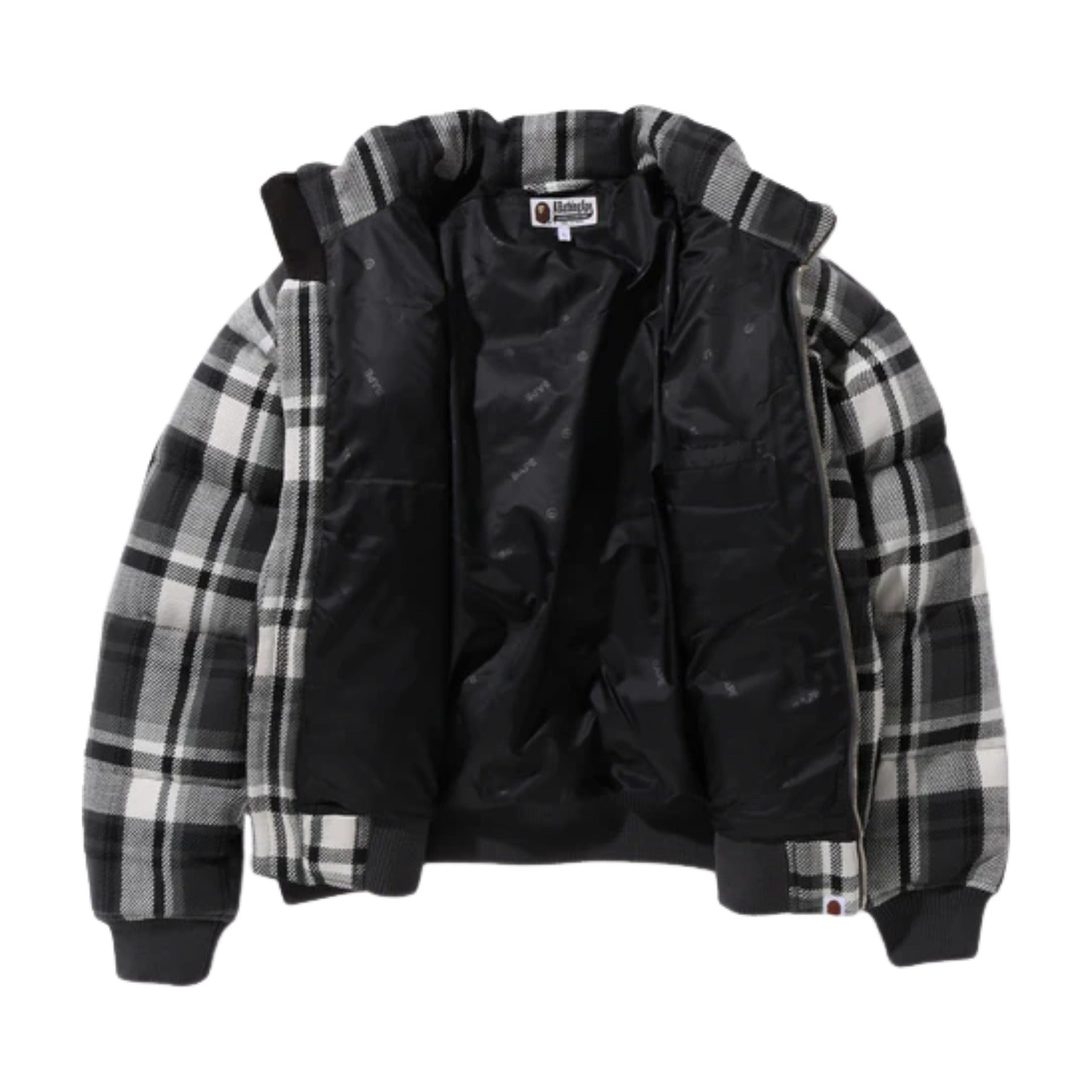 A Bathing Ape BAPE Check Down Relaxed Fit Jacket 'Grey' 1J80-144-008-GRY