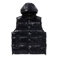 A Bathing Ape Line Camo Debossed Nylon Down Vest 'Black' 1K80-144-306-BLK