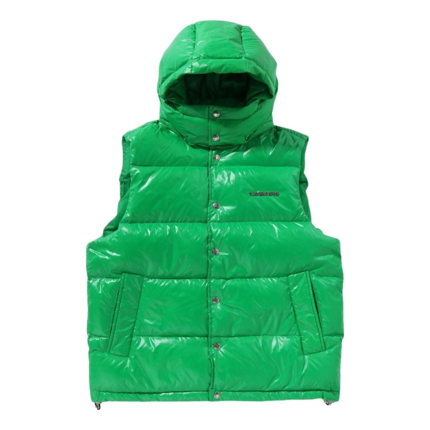 A Bathing Ape Line Camo Debossed Nylon Down Vest 'Green' 1K80-144-306-GRN