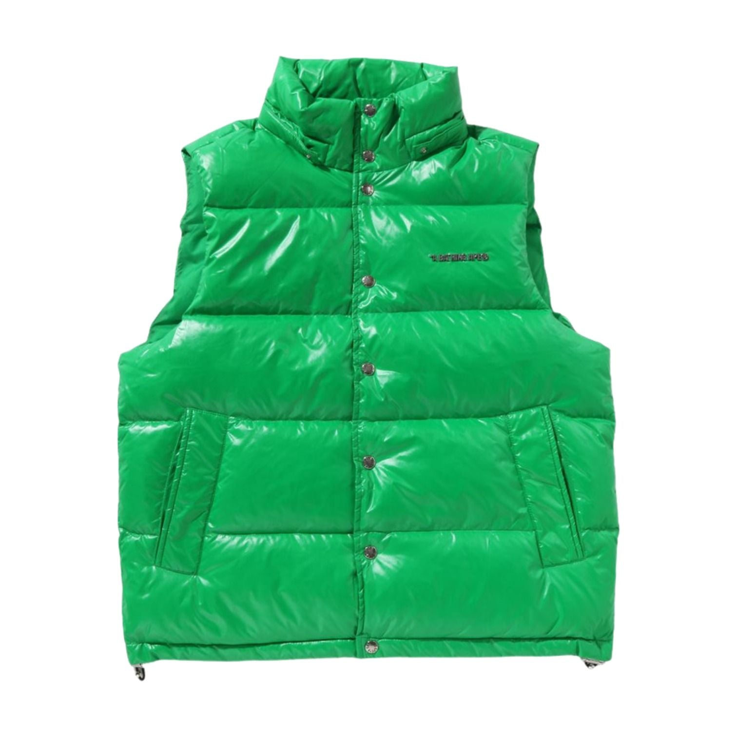 A Bathing Ape Line Camo Debossed Nylon Down Vest 'Green' 1K80-144-306-GRN