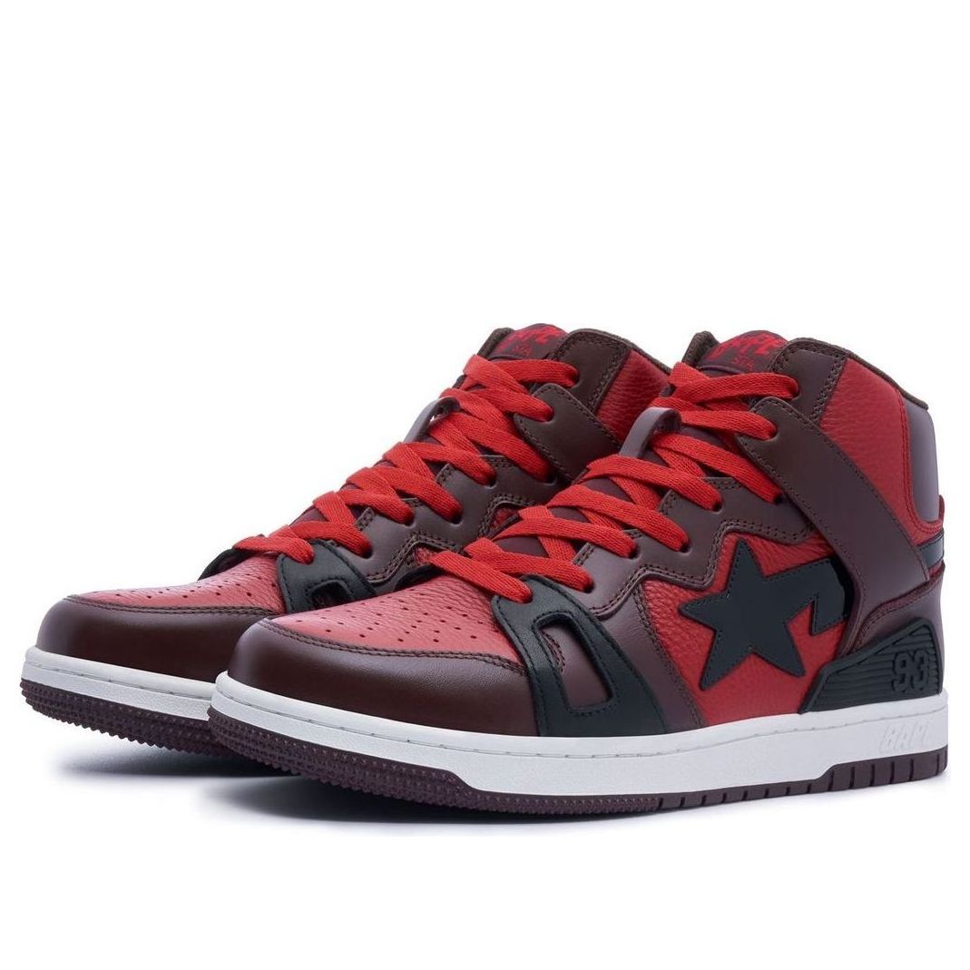 A Bathing Ape Bape Sta 93 Hi 'Red Burgundy' 1J30-191-019-BLK