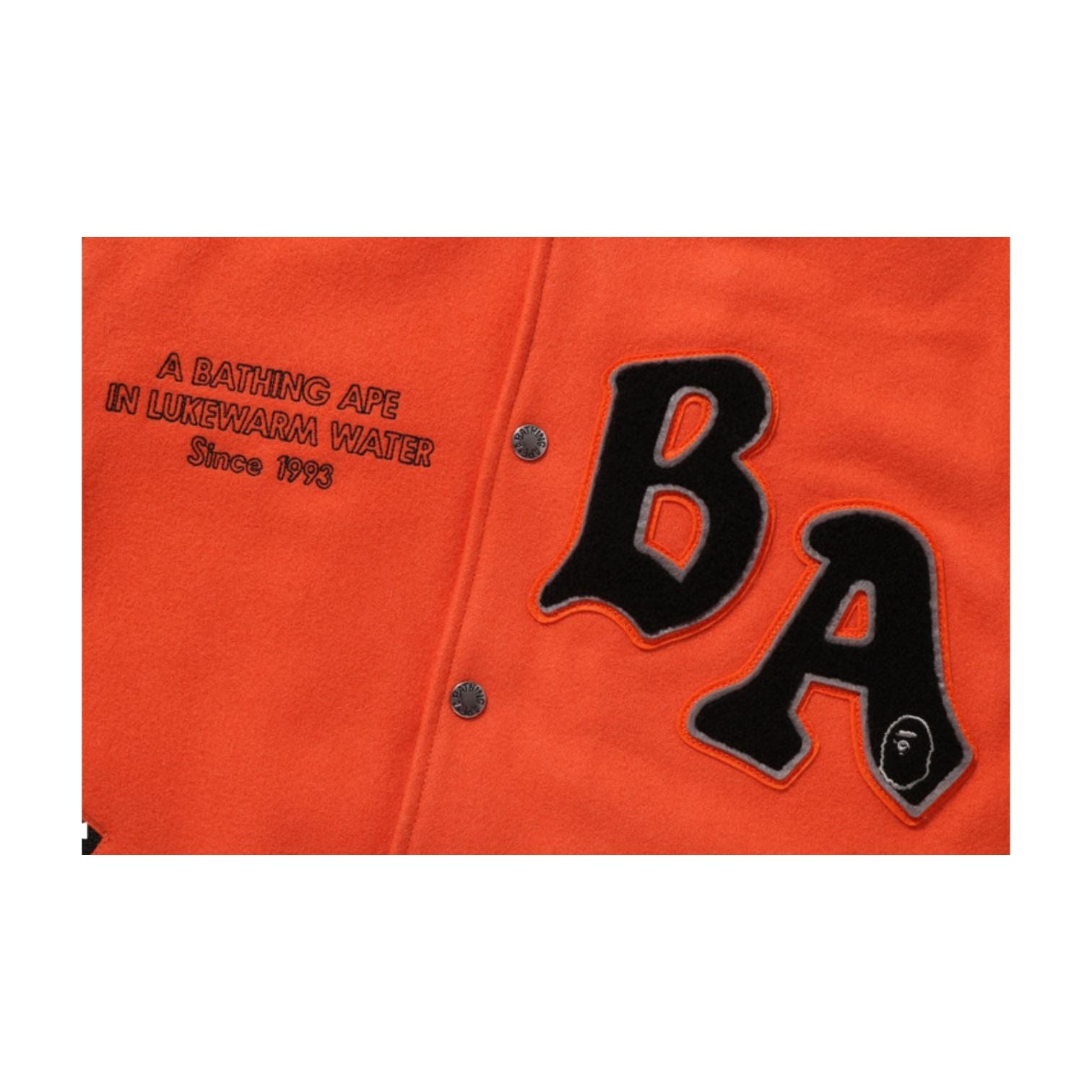 A Bathing Ape Relaxed Fit Varsity Jacket 'Orange' 1I80-141-001-ORG