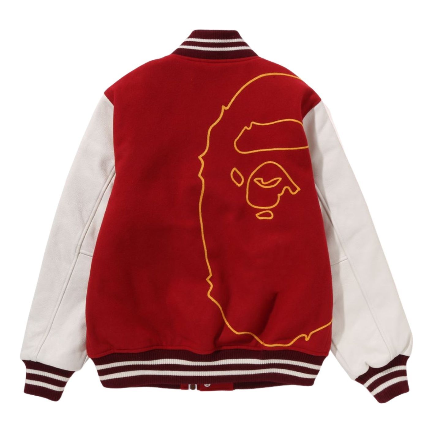 A Bathing Ape Giant Ape Head Varsity Jacket 'Burgundy' 1I80-141-013-BGD
