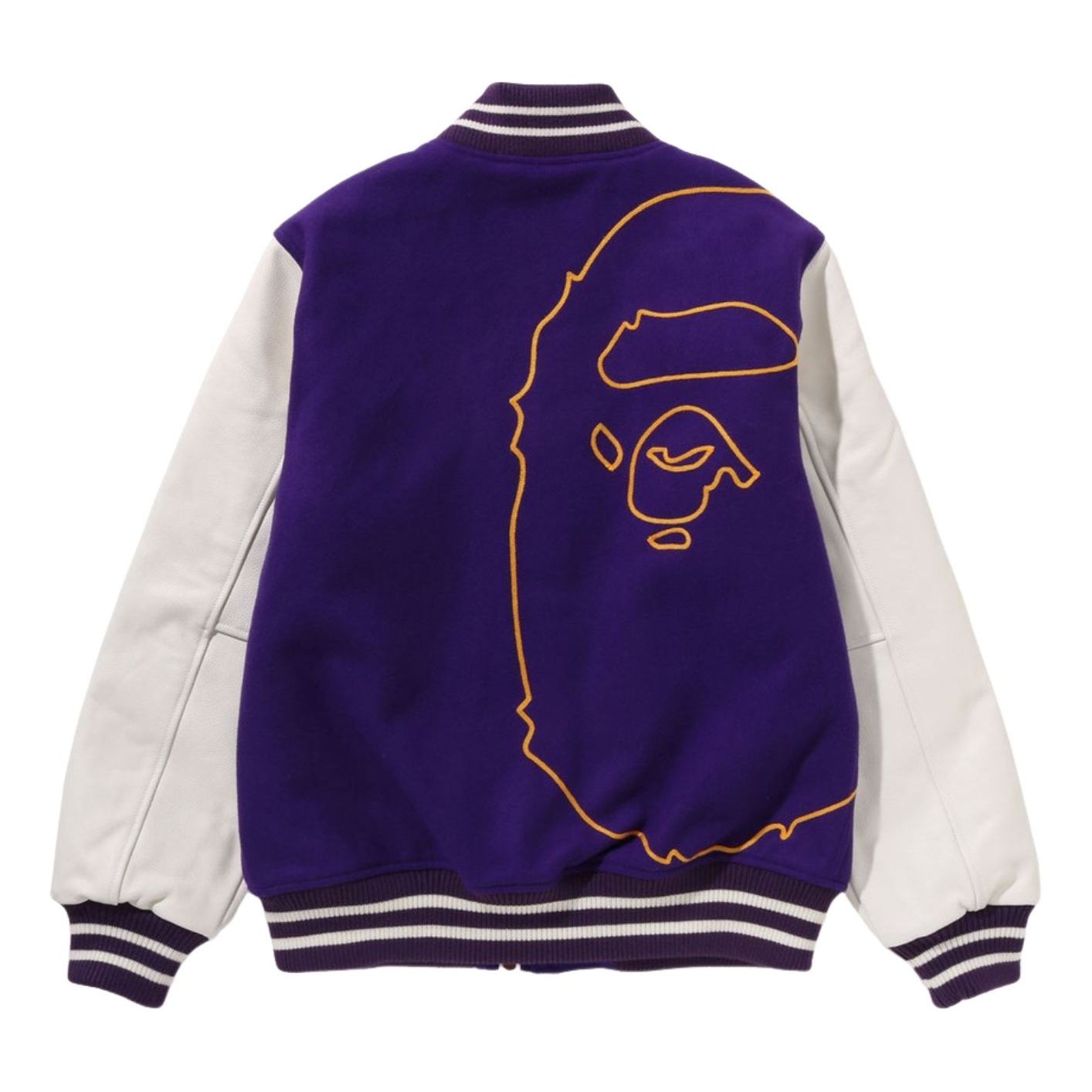 A Bathing Ape Giant Ape Head Varsity Jacket 'Purple' 1I80-141-013-PUR
