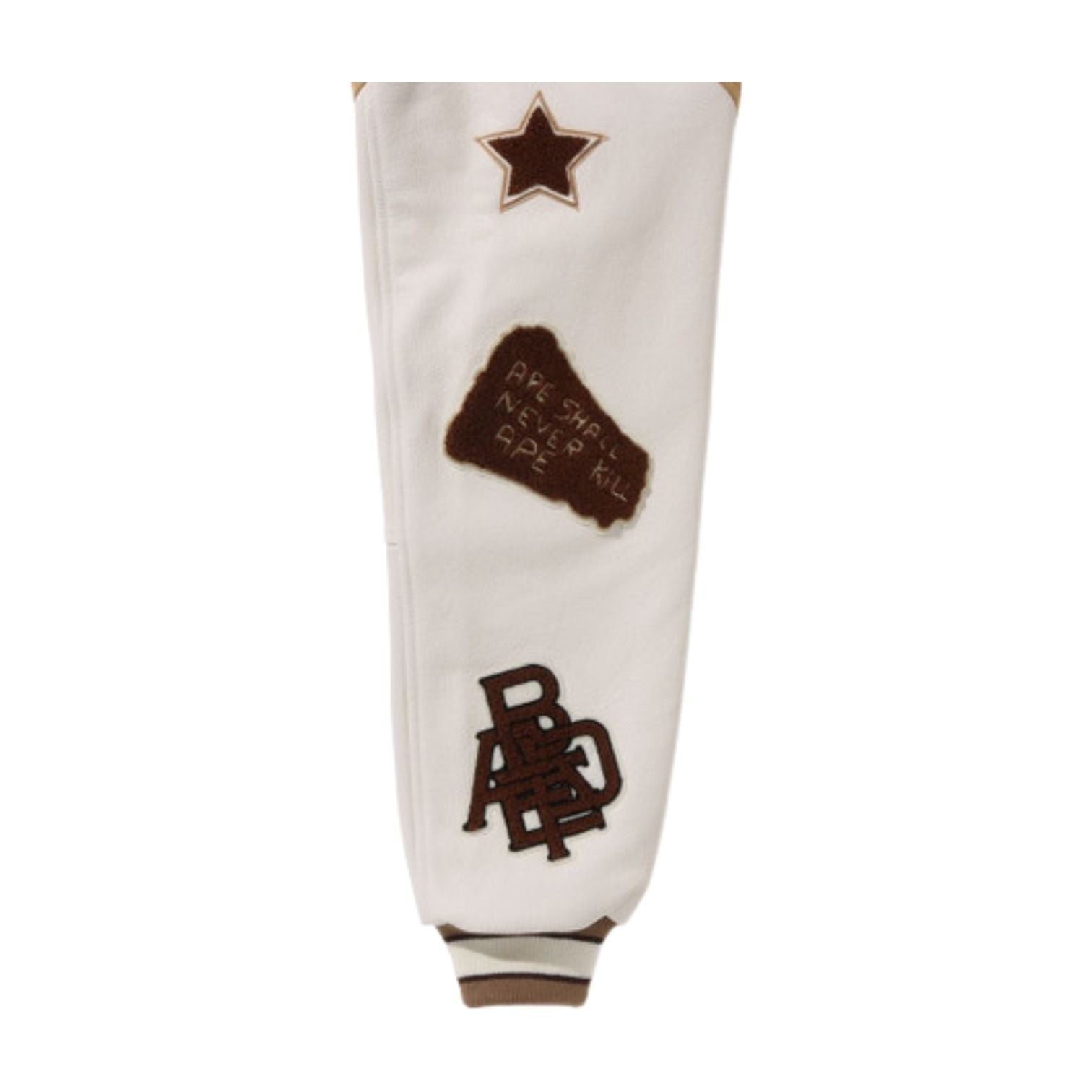 A Bathing Ape Multi Motif Varsity Jacket 'Beige' 1J80-141-001-BGE
