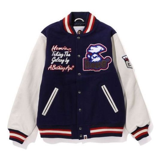 A Bathing Ape Varsity Jacket 'Navy' 1J80-141-006-NAV