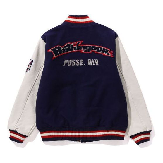A Bathing Ape Varsity Jacket 'Navy' 1J80-141-006-NAV