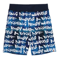 A Bathing Ape Graffiti Check Sweat Shorts 'Blue' 1I80-153-007-BLU