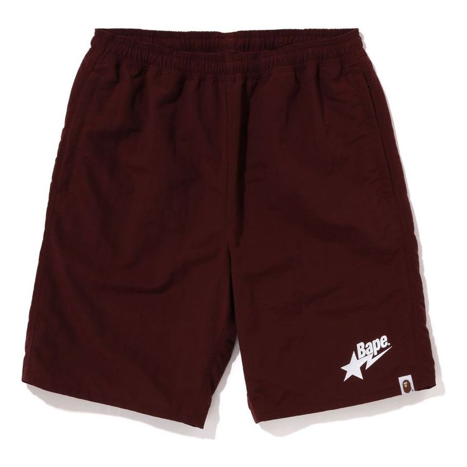 A Bathing Ape BAPE STA Logo Beach Shorts 'Burgundy' 1J30-153-024-BRG
