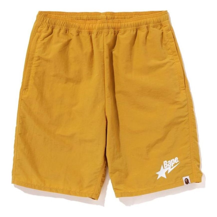 A Bathing Ape BAPE STA Logo Beach Shorts 'Yellow' 1J30-153-024-YEL