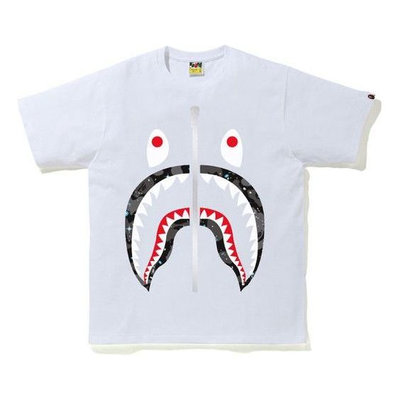 A Bathing Ape Space Camo Shark T-Shirt 'White' 1H80-110-020-WHT