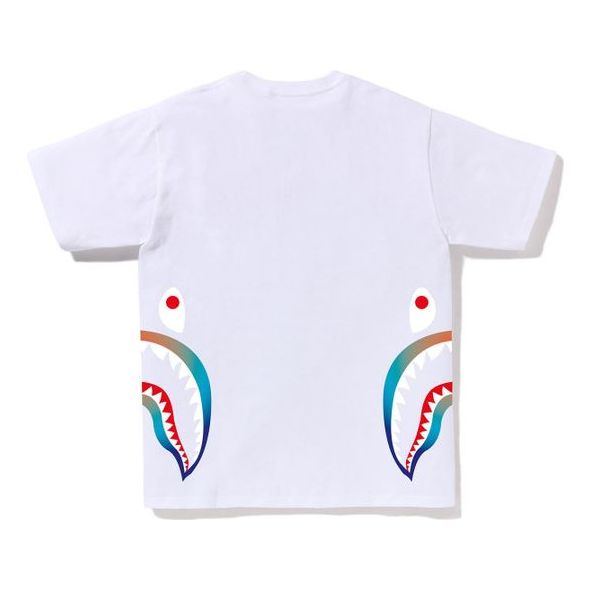 A Bathing Ape Gradation Side Shark T-Shirt 'White' 1J80-110-024-WHT