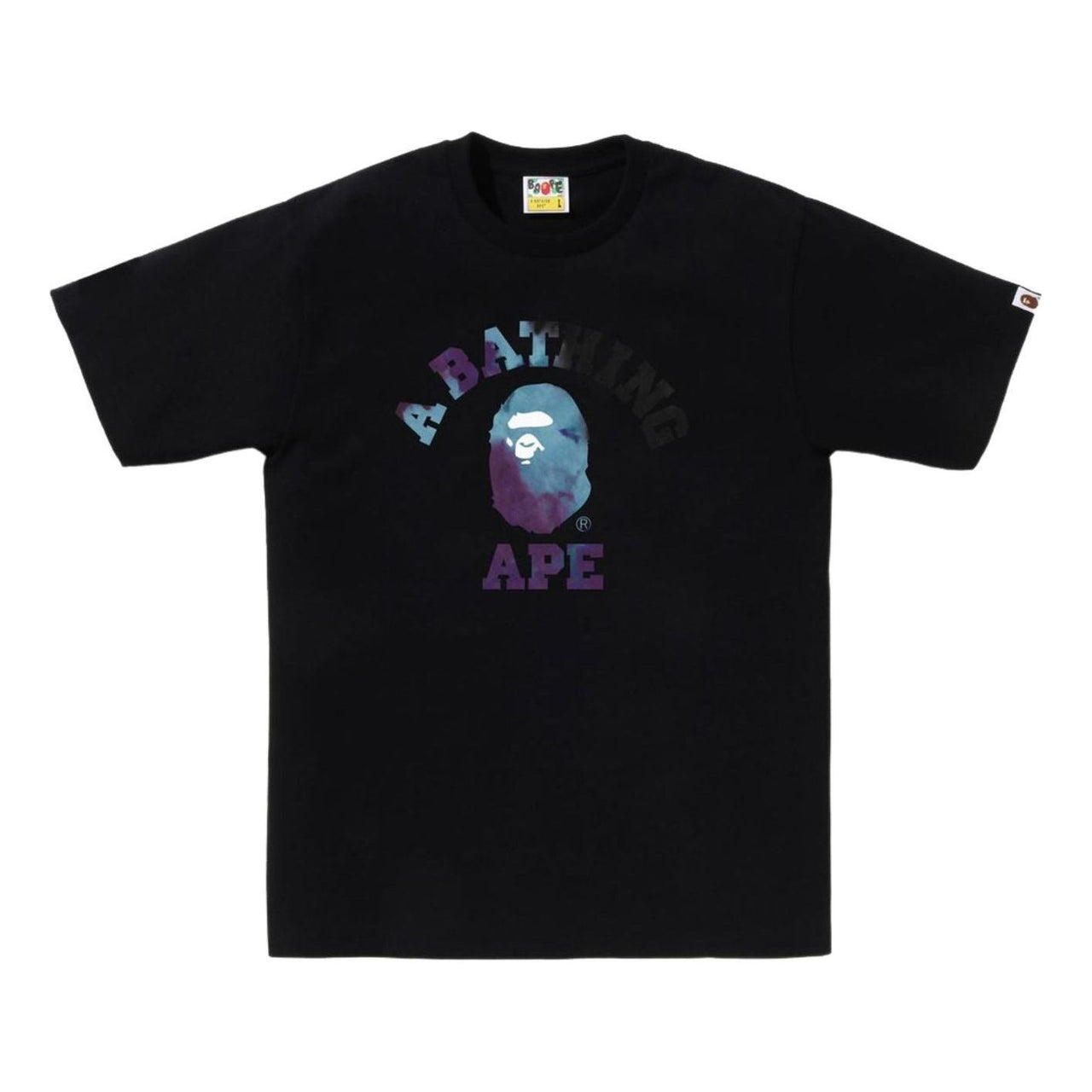 A Bathing Ape Tie Dye College T-Shirt 'Black Black' 1K80-110-032-BLK