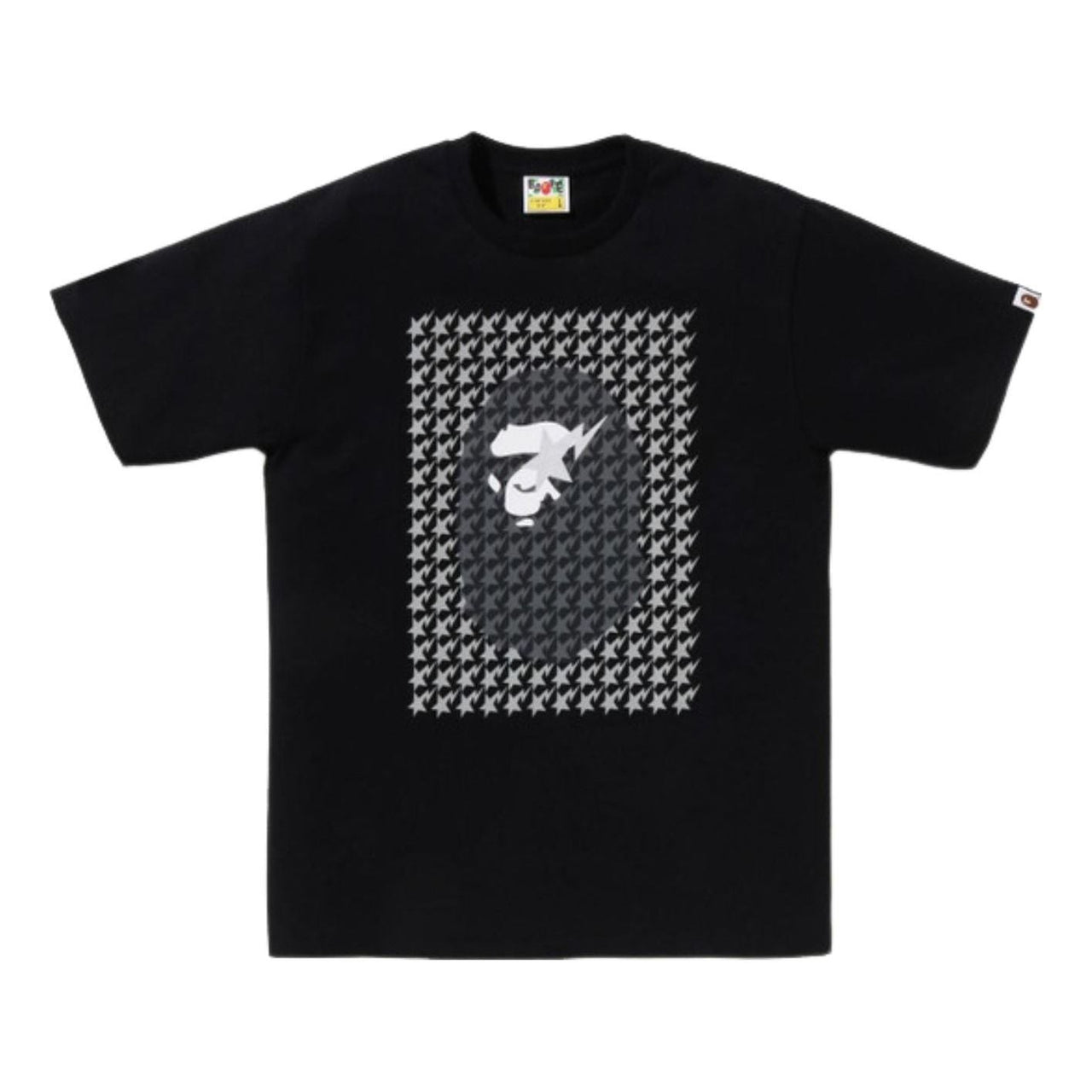 A Bathing Ape Sta Houndstooth Ape Head T-Shirt 'Black Black' 1K80-110-035-BLKBLK