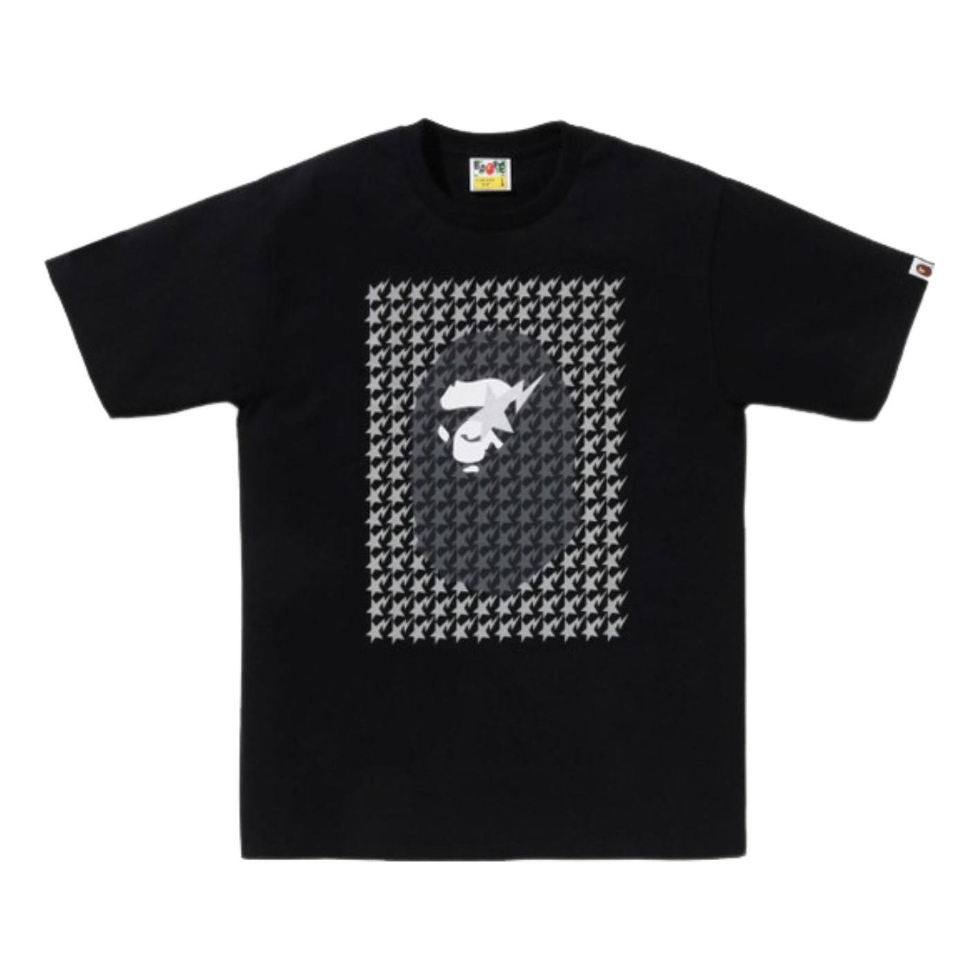 A Bathing Ape Sta Houndstooth Ape Head T-Shirt 'Black Black' 1K80-110-035-BLKBLK