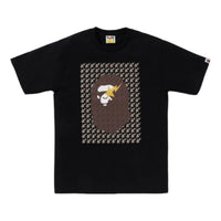 A Bathing Ape Sta Houndstooth Ape Head T-Shirt 'Black Brown' 1K80-110-035-BLKBRN