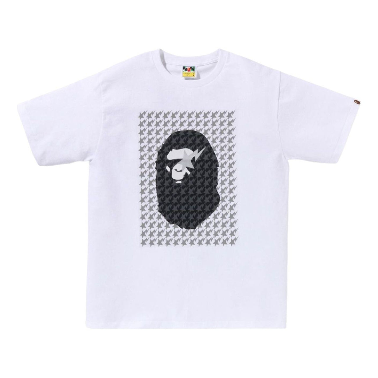 A Bathing Ape Sta Houndstooth Ape Head T-Shirt 'White Black' 1K80-110-035-WHTBLK