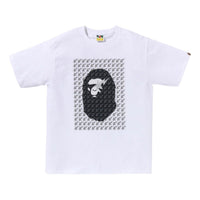A Bathing Ape Sta Houndstooth Ape Head T-Shirt 'White Black' 1K80-110-035-WHTBLK