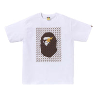 A Bathing Ape Sta Houndstooth Ape Head T-Shirt 'White Brown' 1K80-110-035-WHTBRN