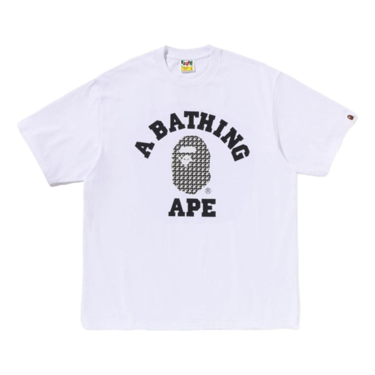 A Bathing Ape Sta Houndstooth College Relaxed Fit T-Shirt 'White' 1K80-110-338-WHT