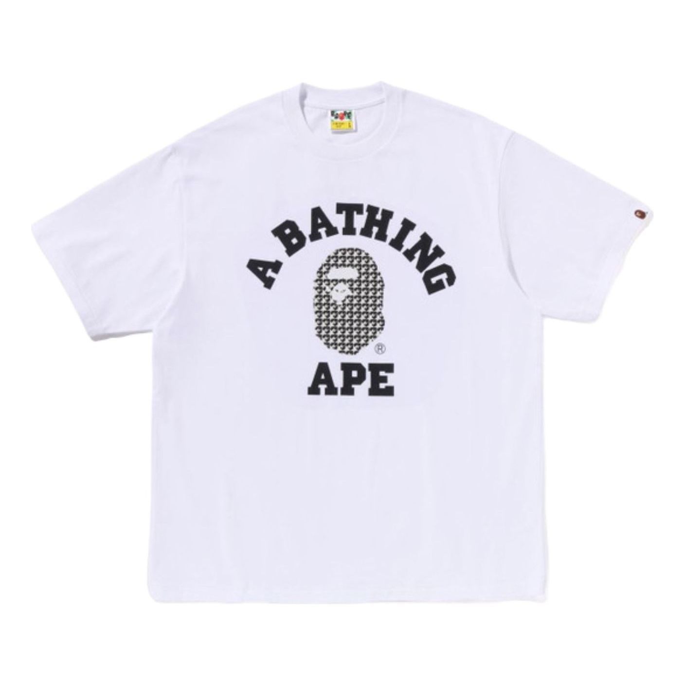 A Bathing Ape Sta Houndstooth College Relaxed Fit T-Shirt 'White' 1K80-110-338-WHT